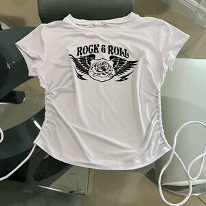 🔴 Women’s Rock and Roll white Top size S